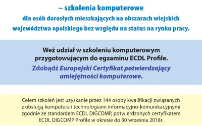 Opolska cyfrowa wieś – szkolenia komputerowe dla mieszkańców województwa opolskiego (w tym dla osób niepełnosprawnych)
