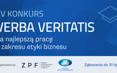 Konkurs VERBA VERITATIS na najlepszą pracę z zakresu etyki biznesu – rekrutacja do 31 lipca 2020