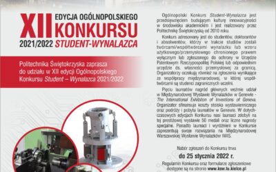 XII edycja Ogólnopolskiego Konkursu Student-Wynalazca
